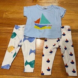 Bobo Choses T-shirt and 2 pants combo 6 months